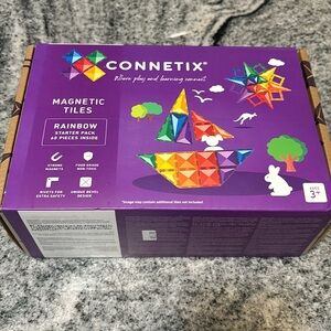 CONNETIX Magnetic Tiles Rainbow Starter Pack Building Blocks 60pc KNEW IN BOX